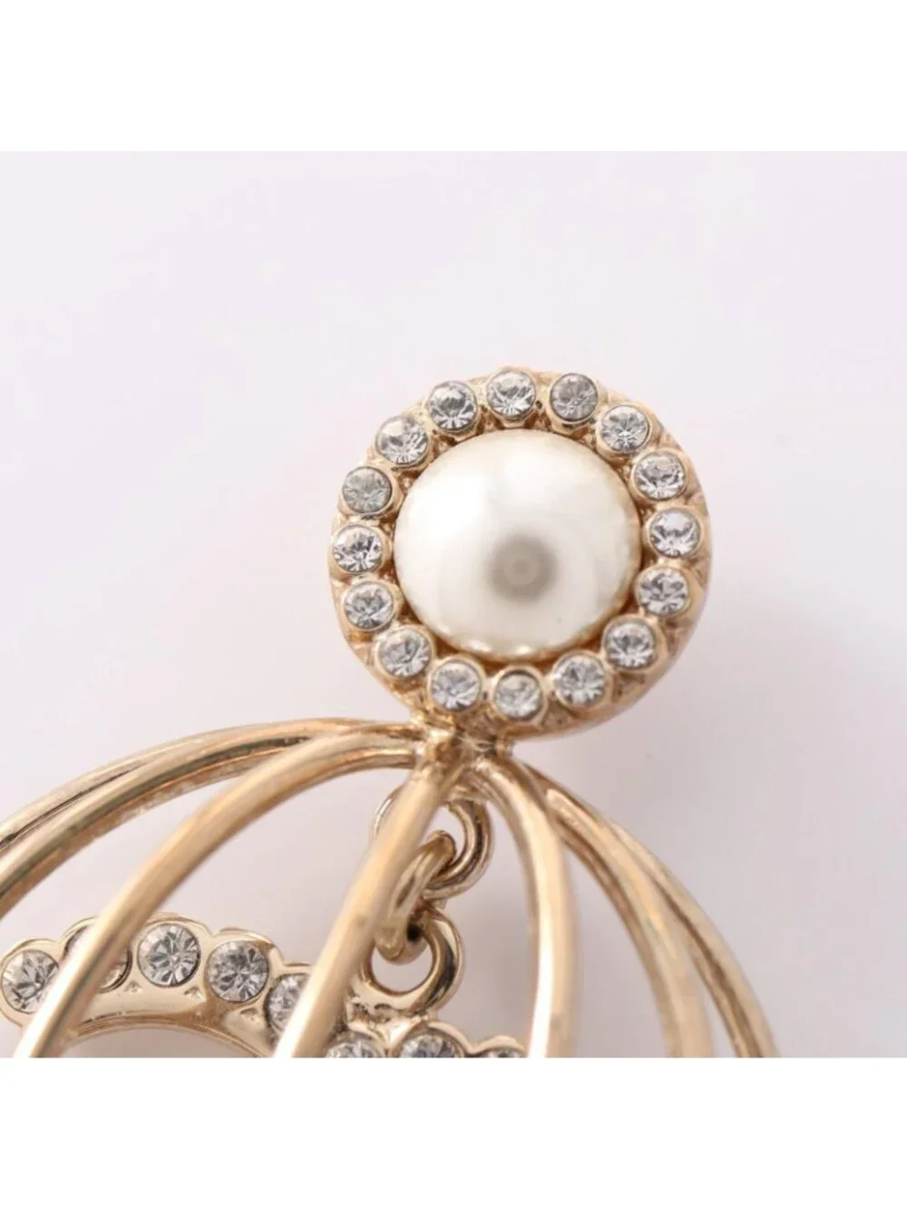 Chanel Brooch CC Logo Birdcage Motif Gold